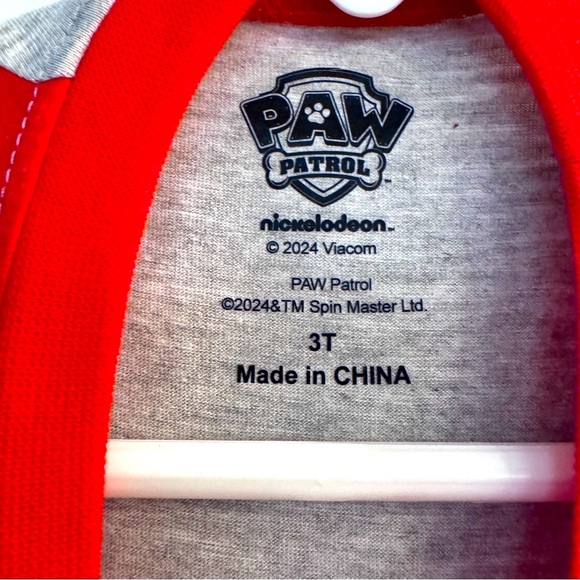 Paw Patrol "WE RUFF YOU!" Red & Gray Long Sleeve Tee Shirt 3T New Cotton Blend - Picture 3 of 7